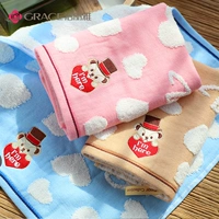 Jie Ya khăn bông gạc dễ thương gấu con nhỏ rửa bé khăn khăn con khăn - Khăn tắm / áo choàng tắm khăn mặt trẻ em