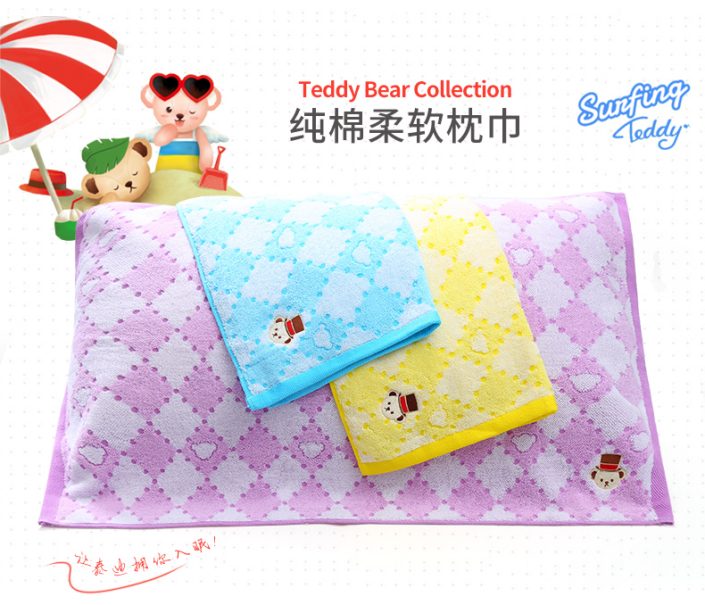 Jie Li Ya Gối Cotton dày để tăng hoạt hình dễ thương thấm nước mềm mại bốn mùa khăn gối thoáng khí khăn gối
