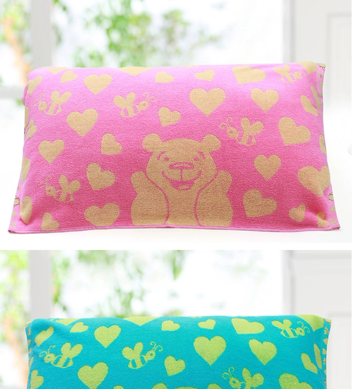 Jie Li Ya Gối Cotton dày để tăng hoạt hình dễ thương thấm nước mềm mại bốn mùa khăn gối thoáng khí