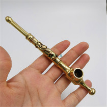 Tradition old fashioned with a fragrant small smoke bag retro brass smoke bag short portable Chinese wind smoke gun men smoke fights