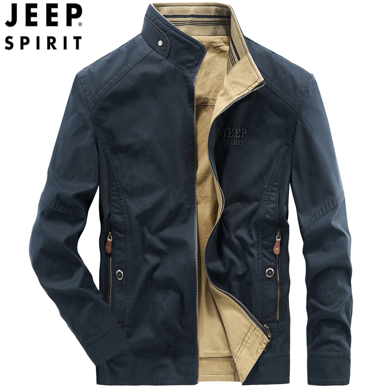 Reversible Jeep Men's Jacket Casual Wear Pure Cotton Spring and Autumn Jacket Men's 2025 New Model Reversible Reversible Jeep Men's Jacket Casual Wear Pure Cotton Spring and Autumn Jacket Men's 2025 New Model Reversible