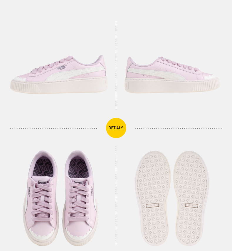 Puma Platform Rihanna thể thao thường xuyên bánh xốp giày anh đào màu hồng dày bangs ren giày nữ giày sneaker nữ hot trend 2021