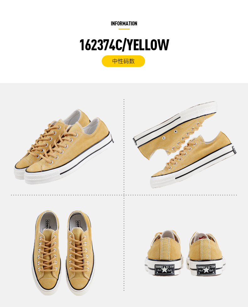 Converse All Star 1970s Giày nam và nữ tiêu chuẩn Samsung Giày vải thông thường 162063C giày thể thao adidas nam