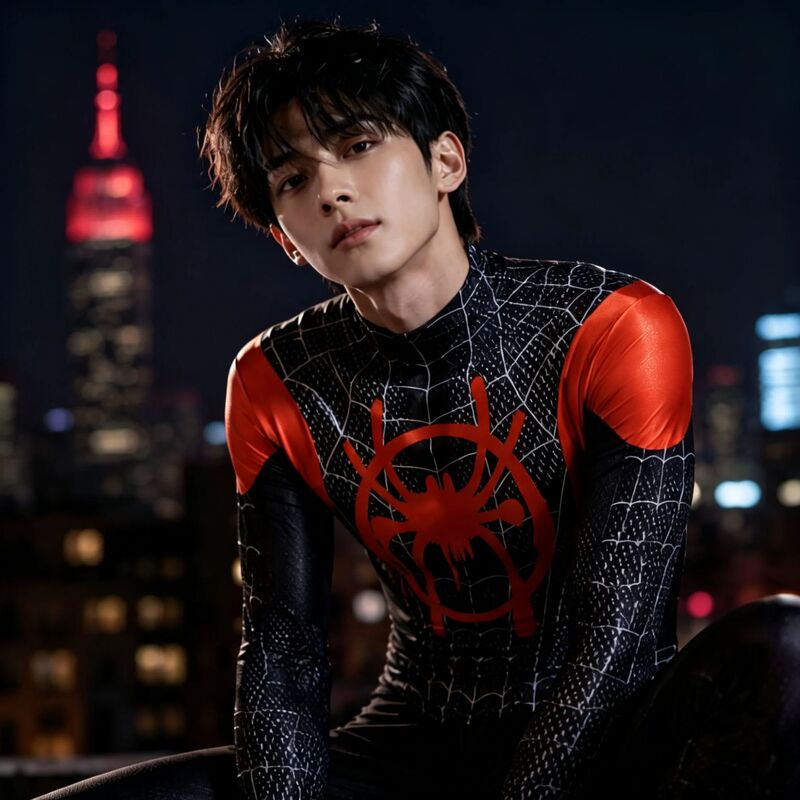 Sexy Lingerie Halloween Spider-Man Bodysuit Red and Black Cos Anime Two-Dimensional No Need to Take Off