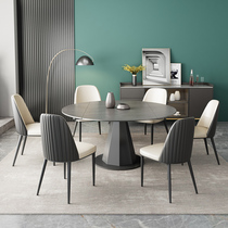 Italian telescopic rock plate dining table Multi-functional round small apartment foldable table Variable round table Modern simple dining table