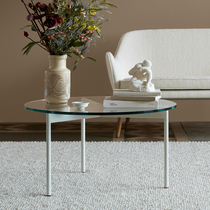  Valley and Nordic simple sofa side few living room furniture small coffee table Light luxury glass metal coffee table Chaise longue side few