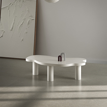  Simple Nordic designer coffee table Middle-aged coffee table Small apartment bed and breakfast coffee table Cloud coffee table Solid wood whole white