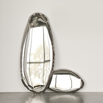  Valley and metal ins wind shaped makeup mirror wall decoration mirror Light luxury creative wall-mounted floor mirror Bathroom mirror