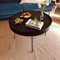  Gu and simple furniture Metal wrought iron coffee table Living room sofa side round coffee table Small table ins style