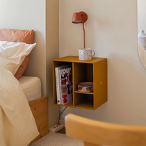 Valley and simple wall bedside cabinet Wall Cabinet ins Wind wall cabinet storage cabinet storage bedside table solid wood Korean