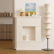 Valley and Korean entrance door entrance fireplace cabinet Simple ivory white wall cabinet Fireplace ins wind Wabi-sabi wind cabinet