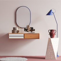 Valley and modern simple contrast color dresser makeup table Bedroom ins wind light luxury art style wall hanging Nordic net red