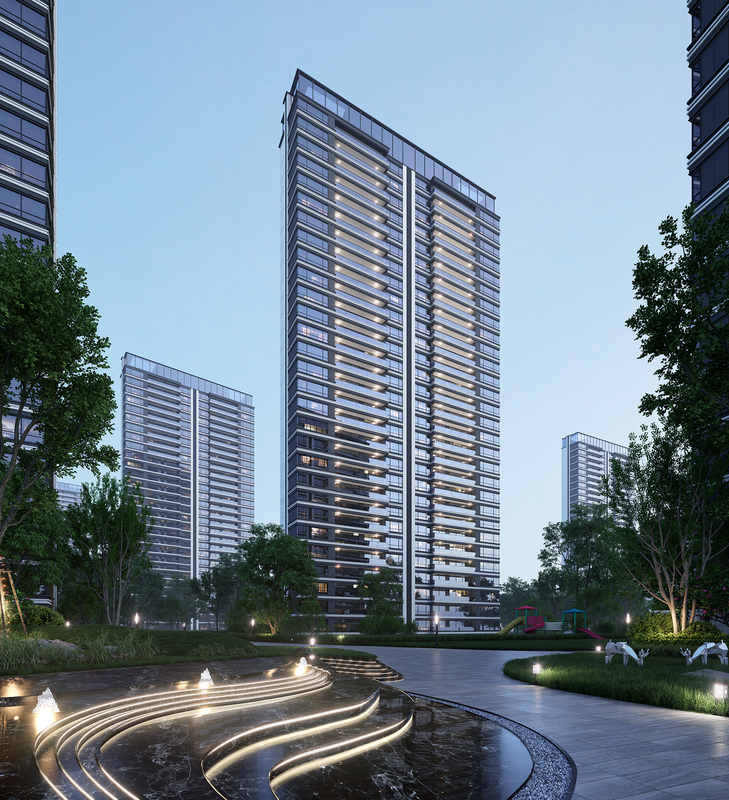 D5 Renderer Original Residential 24-Scene File, Architecture, Terrain, Landscape Layering, Buildings Can Be Replaced Individually