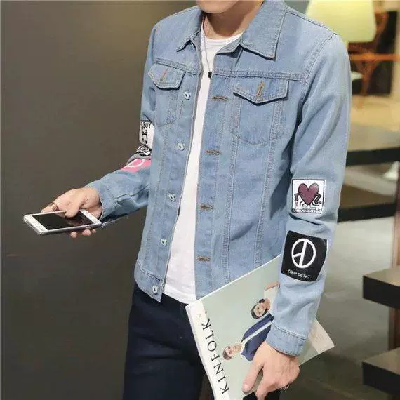 Áo khoác denim mùa thu 2017 nam mỏng retro denim áo khoác nam thanh niên Quần áo denim Hàn Quốc áo sơ mi nam