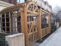 Guangzhou deep anti-corrosion Wood grape frame flower stand custom-made installation Dongguan Finnish pine climbing tree carbonized corridor frame
