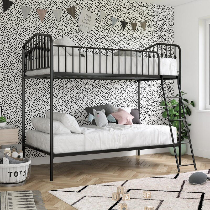 Modern upper and lower bunk beds double double bed and two double height beds 1 5 m 2 adults iron bed frame children minimalist around the same width