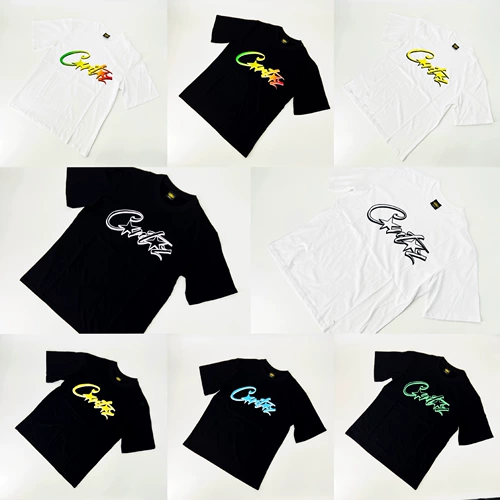 Corteiz Allstarz Tee Demon Island Gradient 3D Color Logo T -Fork Short -Sleeved Summer Top INS