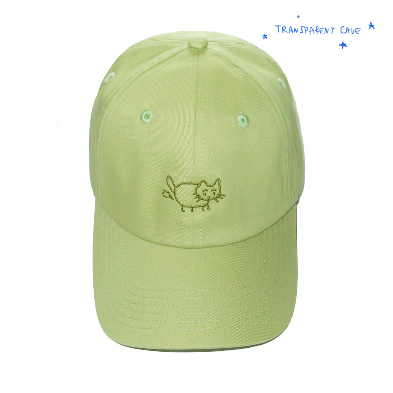 Transparent cave little cat's ass original illustrations embroidered pure-coloured duck tongue cap