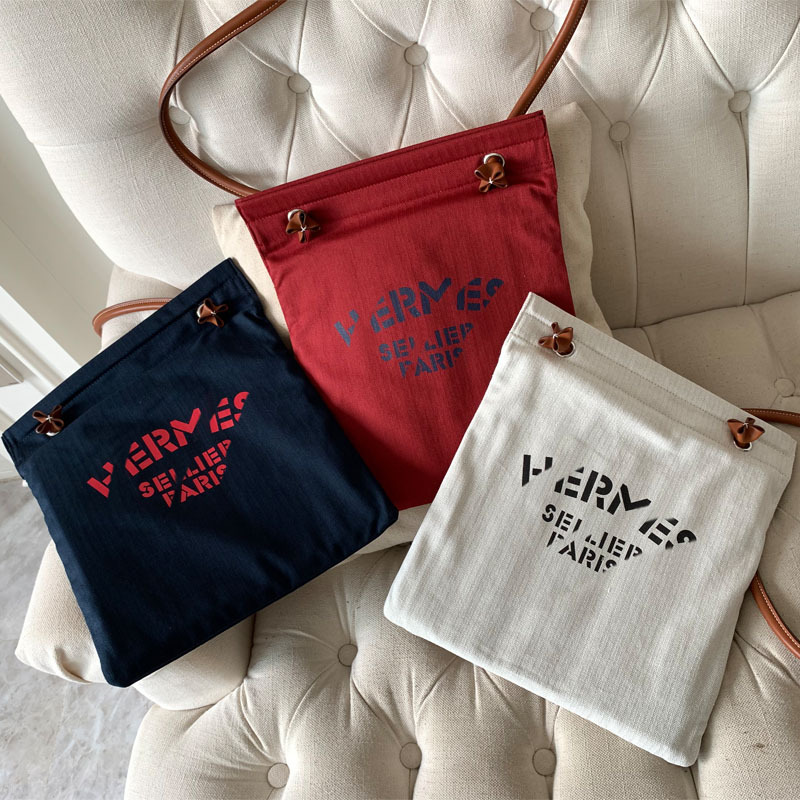 Muli People Canvas Bag Mini Small Bag Color-Blocked Leather Canvas Bag Women's Bag H Brand New Casual Small Bucket Bag