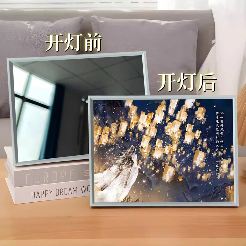 Tian Guan Ci Fu Merchandise Mirror Light Painting Huacheng Xie Lian Bedroom Bedside Atmosphere Night Light Desktop Ornament Gift Tian Guan Ci Fu Merchandise Mirror Light Painting Huacheng Xie Lian Bedroom Bedside Atmosphere Night Light Desktop Ornament Gift