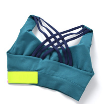 New export single cross beauty back sports bra big chest fitness underwear yoga bra seamless without steel ring