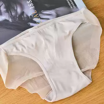 Sexy simple underwear women's original single low waist mesh lace breathable triangle transparent comfortable light mature wind cotton file