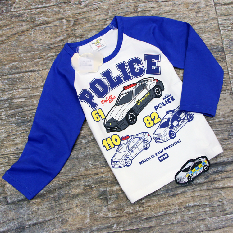 2019 autumn new JCBBQ Korean version of the children's cartoon T-shirt trendy children's clothing boys boys round neck long-sleeved underwear