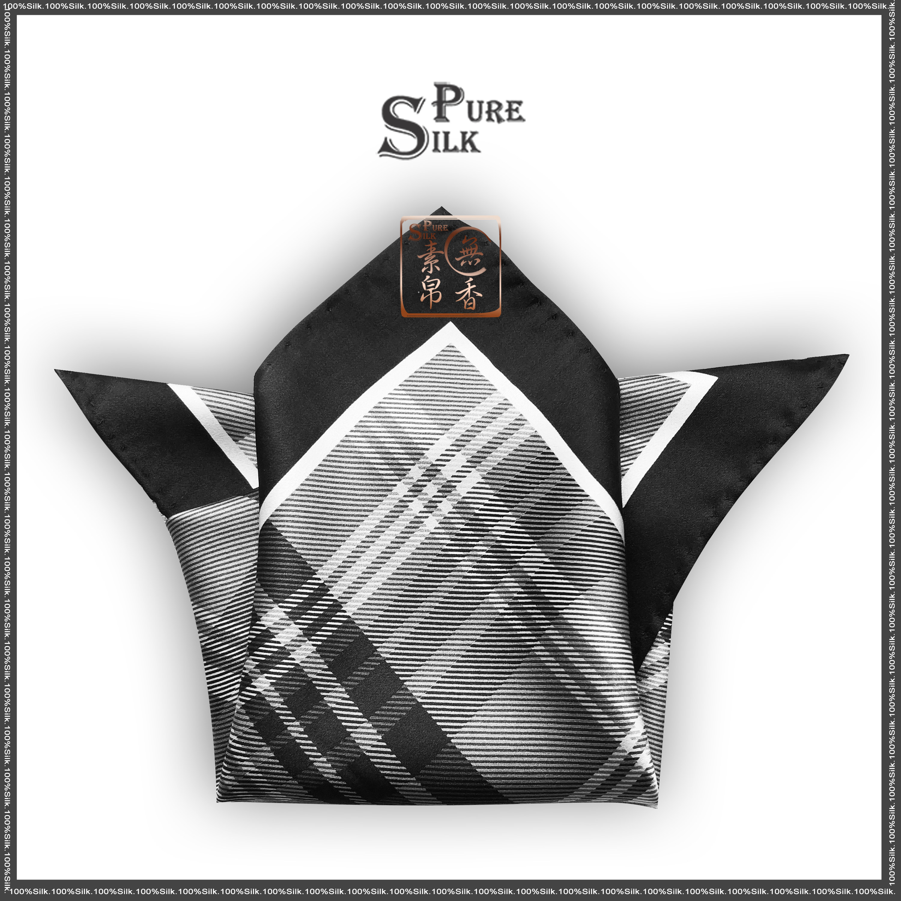 Vegetarian silk without incense mulberry silkworms Classic Inn Wind Growl Men's sweat Sweat Big Hand Passey Suit Pocket Square Towel Gift Box