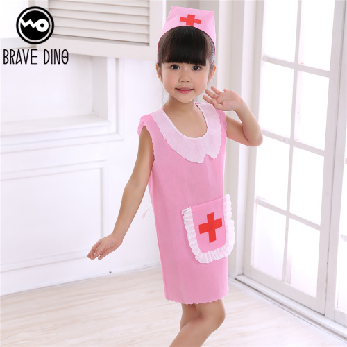 61 children's eco-friendly walking show clothing kindergarten parent-child T-stage fashion show to serve a small nurse's performance