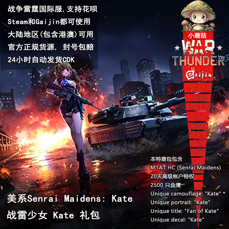 War Thunder American Series Kate M1A1 Hc War Thunder Girl Kate Gift Pack War Thunder American Series Kate M1A1 Hc War Thunder Girl Kate Gift Pack