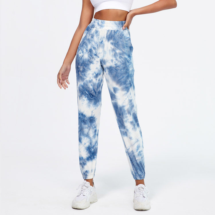 ins new net red cross-border European and American loose casual slim trousers sports running printing pocket yoga pants women