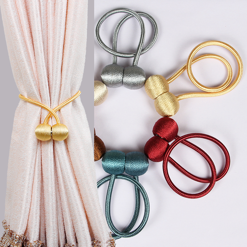 Light luxury curtain straps a pair of simple modern curtain rope straps creative cute wild magnet curtain buckle