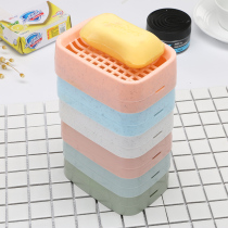 Double drain soap box Creative travel soap box with lid Bathroom household toilet soap box Plastic soap box