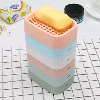 Double drain soap box creative with lid travel soap box bathroom household cosmetic room soap box plastic soap box
