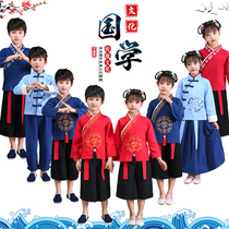 Childrens ancient clothes Hanfu State school uniforms Red recitation of book children clothes boy Republic of the country Wind girl Three words of a show of clothing