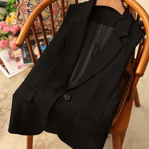 Giant Beauty Giant Temperament Heavy Pound Acetate Small Suit Waistcoat Short Coat Woman Black Sleeveless Vest Suit Waistcoat
