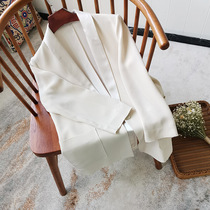 Pearl-like texture pendulance no need to talk about heavy triacetic acid casual blazer women's blouse