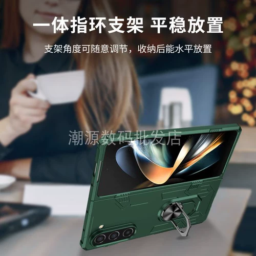 Подходит для Samsung Z Fold 5 4 3 2, чехол для мобильного телефона со складным экраном, защитный чехол для автомобиля с магнитным кольцом на присоске