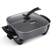 Korean modern electric hot pot household electric cooking electric baking pot hot pot barbecue one electric wok wheat rice stone color non-stick pan