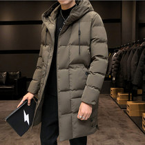 2021 new long down cotton jacket mens winter coat padded thick trend winter warm padded jacket