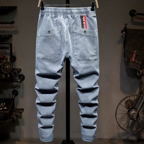 贝勒犀牛 Осенние джинсы, многоцветные штаны, эластичная талия, подходит для подростков