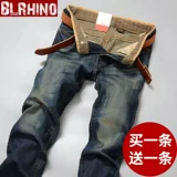 Мужские прямые свободные джинсы, ретро штаны, большой размер, подходит для подростков