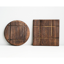 Japanese ZAKKA roasted paulownia wood mat pan mat thermal insulation mat non-slip mat plate mat