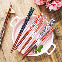 Happy flower language Japan imported and paper logs household chopsticks can be dishwasher non-slip couple chopsticks hand gift