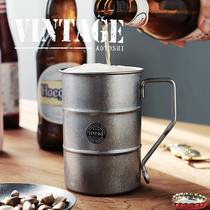 Japan Qingfang Aoyoshi retro stainless steel mug drinking cup ins creative beer cup coffee cup