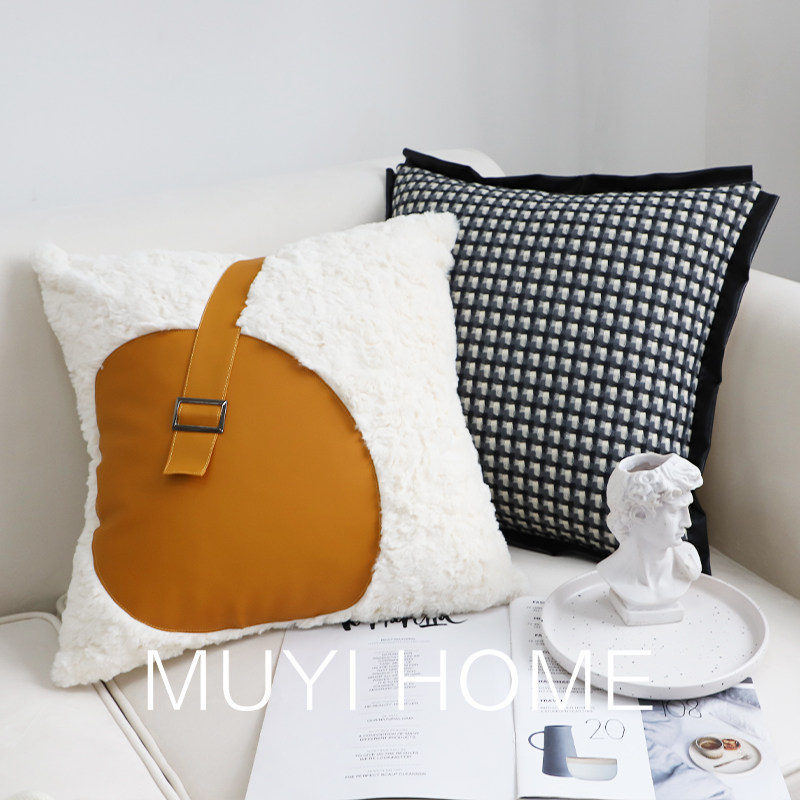 Nordic urban style light luxury black and white pillowcase sample room