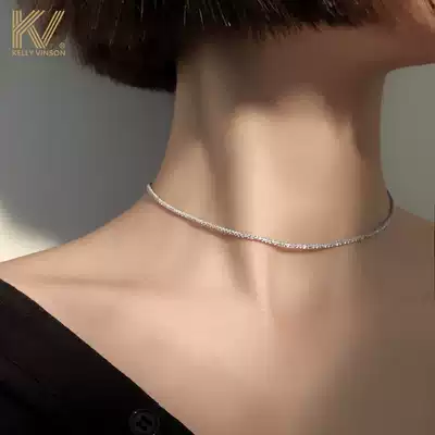 Full body sterling silver starry choker simple necklace female Net red ins cold wind niche design light luxury tide