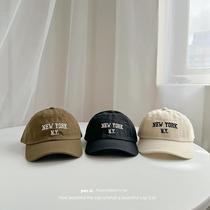 Letter embroidered childrens baseball cap autumn style Korean washed soft top boys and girls baby duck tongue hat trendy
