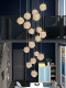 Long Chandelier in the Stairwell of a Duplex Building, Light Luxury, Modern and Simple, Rotating Loft, Hollow Living Room, New Style Lighting Fixtures