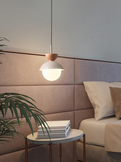 Cream Style Bedroom Bedside Lamp Room Chandelier Simple Modern Single-Head Bar Restaurant Small Chandelier Nordic Style Lighting Fixtures